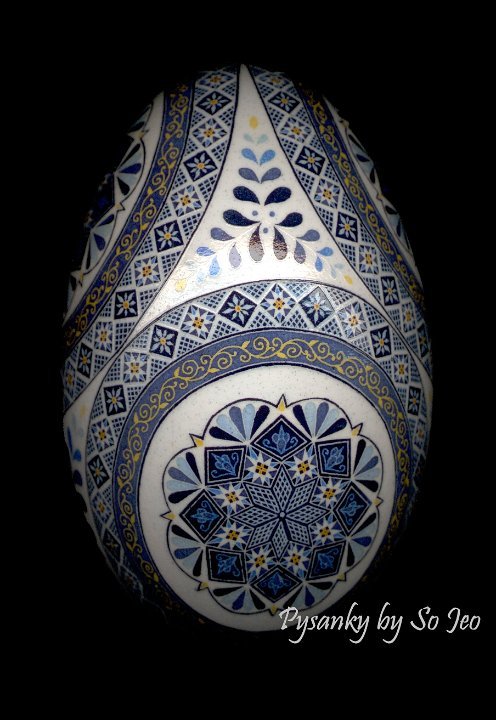 Cerulean Blues Ukrainian Easter Egg Pysanky By So Jeo